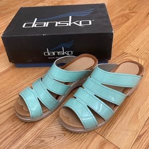 Dansko Monika Patent Sandal. Pistachio Green. Size 38.